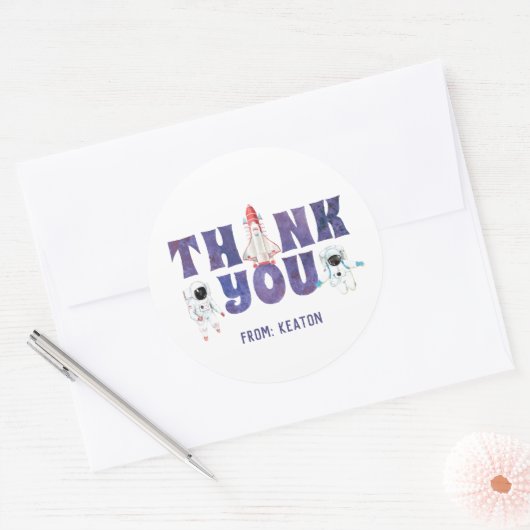 水の色の外スペースありがとうごシール ラウンドシール (封筒)