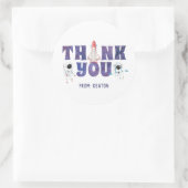 水の色の外スペースありがとうごシール ラウンドシール (バッグ)