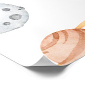 水の色の外スペース赤ちゃんシャワー歓迎サイン ポスター (角)