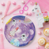 水の色の外側空間紙プレート ペーパープレート (パーティー)