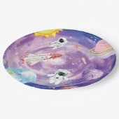 水の色の外側空間紙プレート ペーパープレート (アングル)