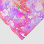 水の色の多くのパステルとハート 薄葉紙 (詳細)