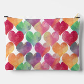 水の色の多くの愛のハート パーソナライズされた アクセサリーポーチ (裏面)