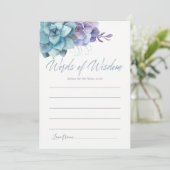 水の色の多肉乳母の赤ちゃんシャワーのためのアドバイス 招待状 (スタンド正面)