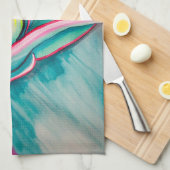 水の色の多肉性のアー素晴らしト キッチンタオル (四つ折り)