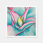 水の色の多肉性のアー素晴らしト スタンダードカクテルナプキン (正面)