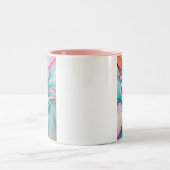 水の色の多肉性のアー素晴らしト ツートーンマグカップ (中央)