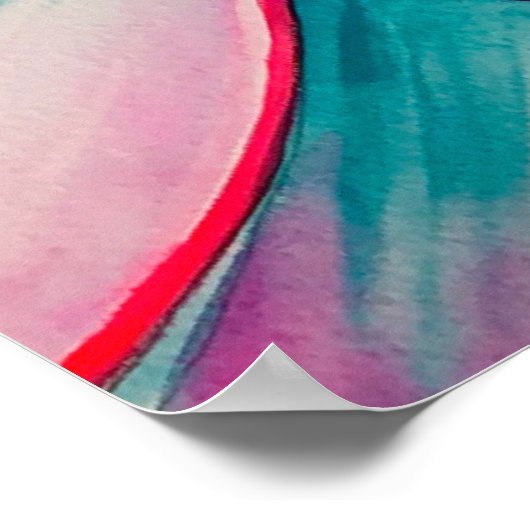 水の色の多肉性のアー素晴らしト ポスター (角)