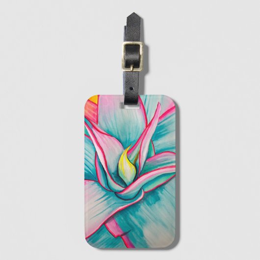 水の色の多肉性のアー素晴らしト ラゲッジタグ (正面縦)