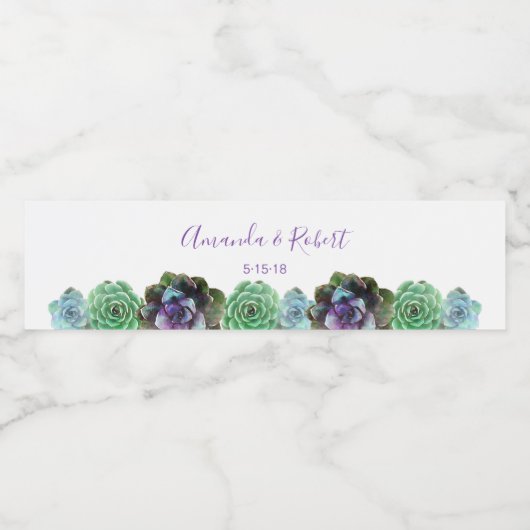 水の色の多肉水瓶ラベル ペットボトルラベル (シングルラベル)