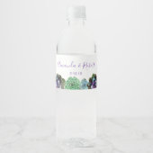 水の色の多肉水瓶ラベル ペットボトルラベル (正面)