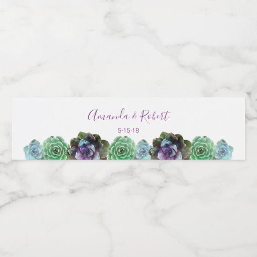 水の色の多肉水瓶ラベル ペットボトルラベル (シングルラベル)