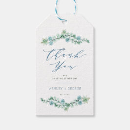 水の色の多肉質ガーデンシック結婚の感謝の気持ち ギフトタグ