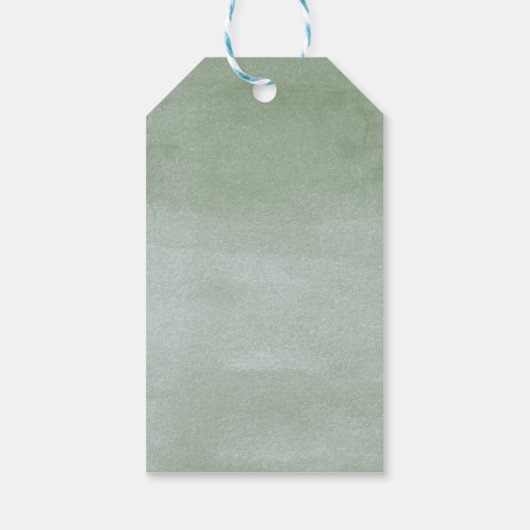 水の色の多肉質ガーデンシック結婚の感謝の気持ち ギフトタグ (裏面)