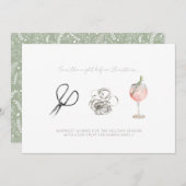 水の色の夜のクリスマスプレゼントのラップ&ワイン シーズンカード (正面/裏面)