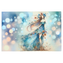 水の色の夢の中のエーテルのファンタジー女神