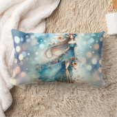 水の色の夢の中のエーテルのファンタジー女神 ランバークッション (ブランケット)