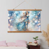 水の色の夢の中のエーテルのファンタジー女神 吊り下げ型タペストリー (寝室)