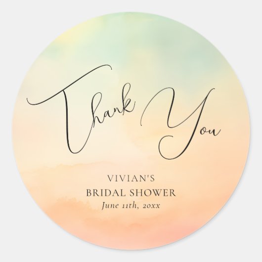 水の色の夢の日没クラウド9ありがとう ラウンドシール (正面)