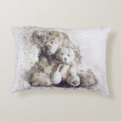 水の色の大&小テディベア アクセントクッション (裏面)