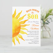 水の色の太陽ここ来ソンサンシャインベビーシャワー 招待状 (スタンド正面)