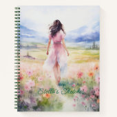 水の色の女の子が草原で ノートブック (正面)
