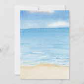 水の色の女の子のバイビングでビーチブライダルシャワー 招待状 (裏面)