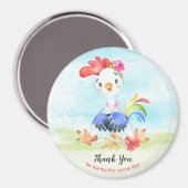 水の色の女の子のロスターファームありがとう マグネット (正面/裏面)