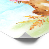 水の色の女の子の馬の赤ちゃんシャワーファーム ポスター (角)