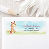 水の色の女の子の馬の赤ちゃんシャワーファーム ラベル (インサイチュ)