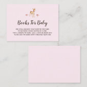 水の色の女の子の鹿とキノコのブックリクエスト エンクロージャーカード (正面/裏面)