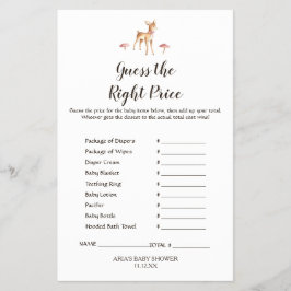 水の色の女の子の鹿の白を推測する右の価格 チラシ