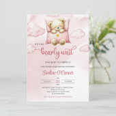 水の色の女の子は、我々はベビーを待つことができる 招待状 (スタンド正面)