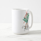 水の色の女の子を保持する常緑クリスマスツリー コーヒーマグカップ (正面右)