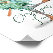 水の色の女の子を保持する常緑クリスマスツリー ポスター (角)