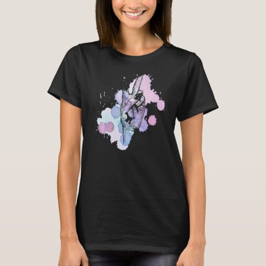 水の色の女性の平和の手印の平和 Tシャツ (正面)
