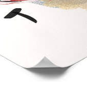 水の色の女日本の傘ロータスファインアート ポスター (角)