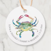 水の色の好意ギフトラベルビーチ結婚式 フェイバータグ (正面)