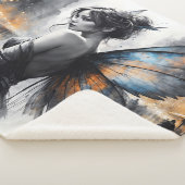 水の色の妖精の女の子トワイライト魔法のナイトアート シェルパブランケット (3/4)