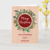 水の色の姉素朴妹メリークリスマス カード (黄色い花)