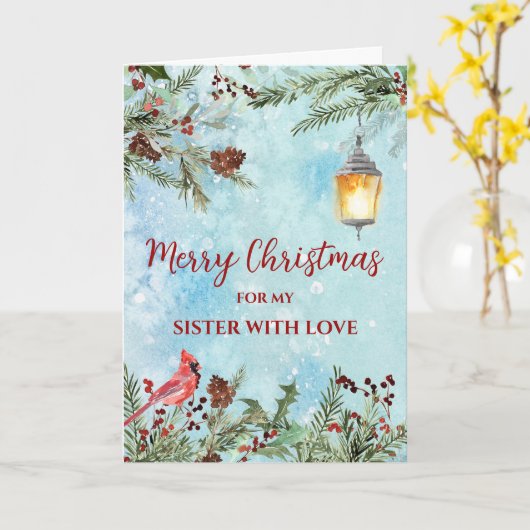 水の色の姉素朴妹メリークリスマス カード (黄色い花)