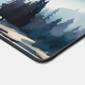 水の色の威厳のある雪をかぶった山々 デスクマット (コーナー)