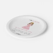 水の色の娘の王の男の子の最初の誕生日 ペーパープレート (アングル)