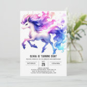 水の色の子供の馬の誕生日 招待状 (スタンド正面)