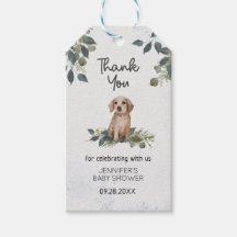 水の色の子犬の赤ちゃんシャワーありがとう