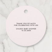 水の色の子鹿とフローラクラウン赤ちゃんシャワー フェイバータグ (裏面)