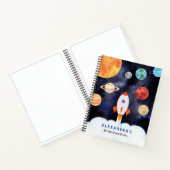 水の色の宇宙ロケットキッズ ノートブック (内部)