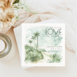 水の色の宛先ビーチ結婚式 スタンダードカクテルナプキン