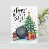 水の色の家族の名前ホッケークリスマスカード シーズンカード (スタンド正面)
