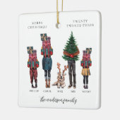 水の色の家族ワンフォトクリスマス セラミックオーナメント (左)